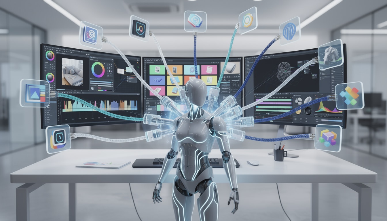 anthropic lance 9 connecteurs claude permettant d'intégrer ses intelligences artificielles aux outils créatifs populaires comme adobe, canva et blender, facilitant ainsi la création assistée par ia.