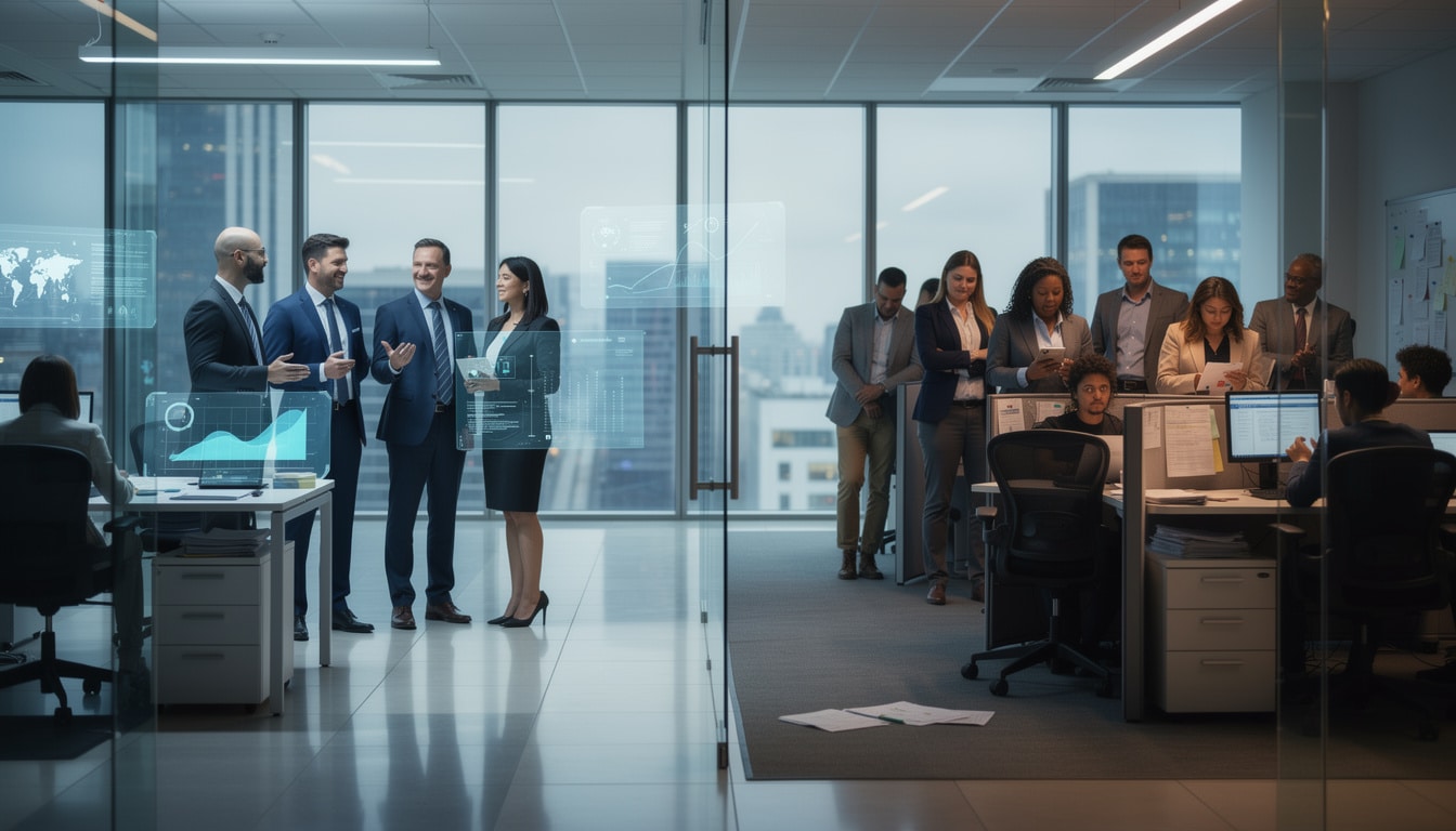 découvrez comment l'intelligence artificielle crée un fossé croissant entre dirigeants et employés en entreprise, et les défis à relever pour une intégration réussie.